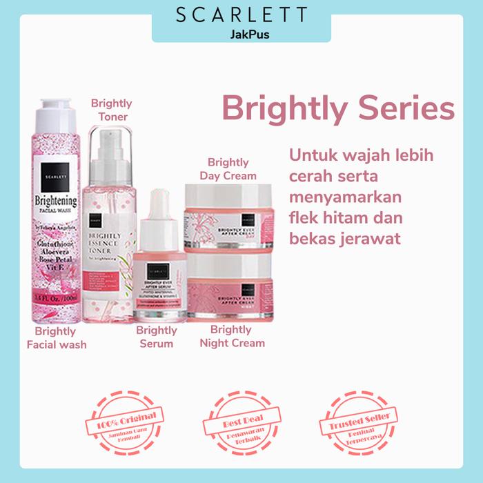 Gambar Paket 5 item Perawatan Wajah Acne/brightly Scarlett Whitening Special - Brightly Series dari Scarlett Whitening Official Jakpus undefined Tokopedia