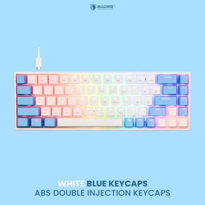 Gambar Sades Kunai 3 in 1 Connection Mechanical Gaming Keyboard Indocomtech - WHITE BLUE dari DigitalSupermart undefined Tokopedia
