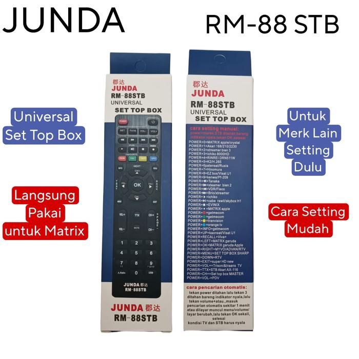 Gambar REMOTE UNIVERSAL SET TOP BOX STB DVB-T2 BERBAGAI MEREK JUNDA RM 88 - Biru dari DARWIN ELECTRONIC undefined Tokopedia