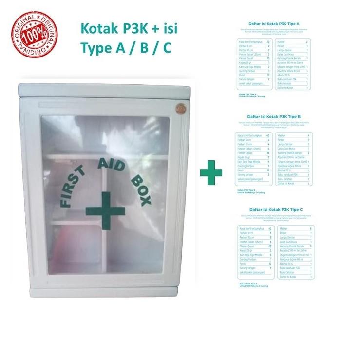 Gambar Kotak Mc11 P3k Hijau + Isi Type A Ready stock MC 11 kotak p3k logo ijo dari HAYAMAS SAFETINDO undefined Tokopedia