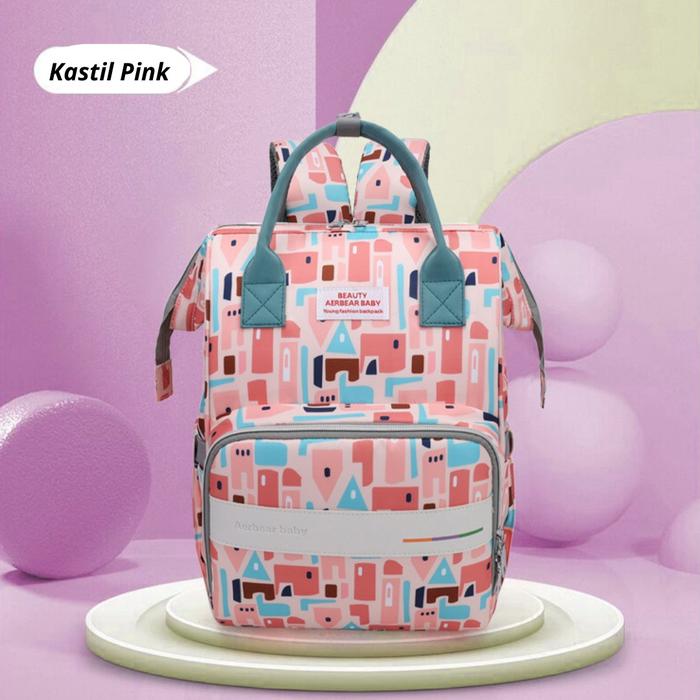 Gambar Tas Bayi Multifungsi Tas Perlengkapan Bayi dan Ibu untuk Traveling - Kastil Pink dari Caredia Indonesia undefined Tokopedia