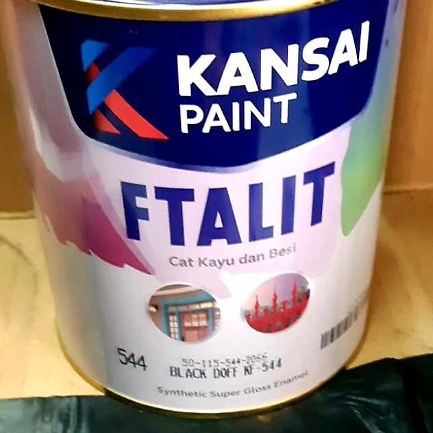 Gambar Cat Minyak Kayu Besi Kansai Ftalit 1kg - Hitam Doff, 1kg dari Tokobangunanmakmur undefined Tokopedia