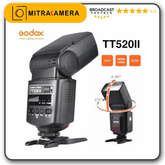 Gambar Flash Godox TT520 II Universal & Trigger Wireless - Hitam dari Mitrakamera Jogja undefined Tokopedia