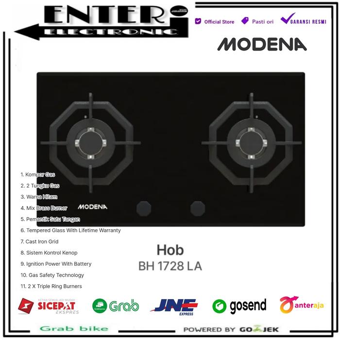 Gambar MODENA BH1728 - KOMPOR TANAM GAS BUILT HOB 2 TUNGKU MODENA BH 1728 LA - BH 1728 LA dari Enter Electronic undefined Tokopedia