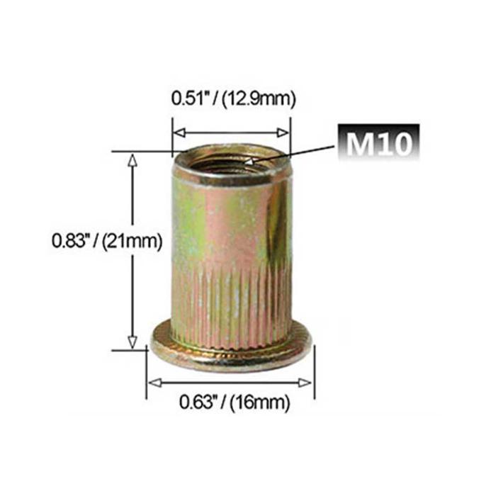 Jual M3/M4/M5/M8/M10 Mur Rivet Nut/Rivnut/Flat Nut 50pcs - M10(50PCS ...