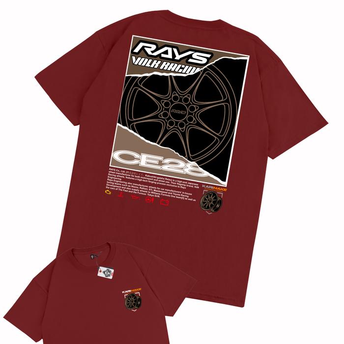 Gambar KARIMAKE Kaos Baju Velg RAYS CE28 AUTOMOTIVE DESIGN Kaos Otomotif - V2 MARUN, L dari KRMK Karimake undefined Tokopedia
