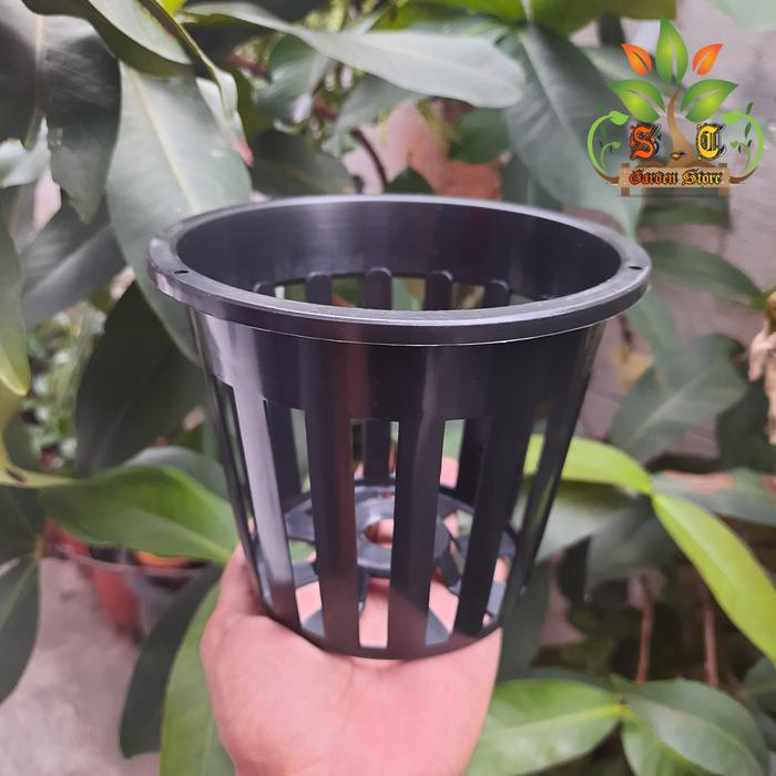 Gambar POT BUNGA GANTUNG ANGGREK GBL 16 HITAM & PUTIH | POT TANAMAN HIAS - HITAM(POT SAJA) dari S.C Garden Store undefined Tokopedia