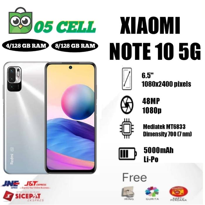 Gambar XIAOMI REDMI NOTE 10 5G ( RAM 4/128GB & 8/128GB) GARANSI RESMI - Putih, 8/128 dari 05Cell undefined Tokopedia