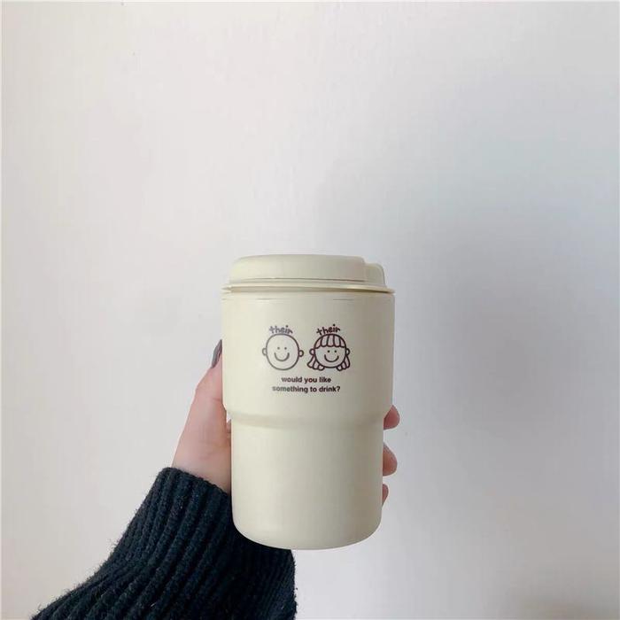 Gambar Tumbler Gelas Kopi Plastic Cup Coffee with Lids Aesthetic Cup Korea - couple dari Sec ROCKED MARKET undefined Tokopedia
