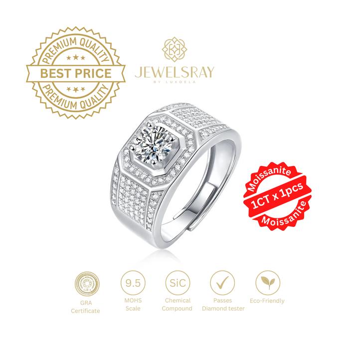 Gambar Cincin Pria Liam Moissanite Man Ring Adjustable Elegant Fancy Ring - Tanpa Gift dari Luxoela Kota Administrasi Jakarta Utara Tokopedia