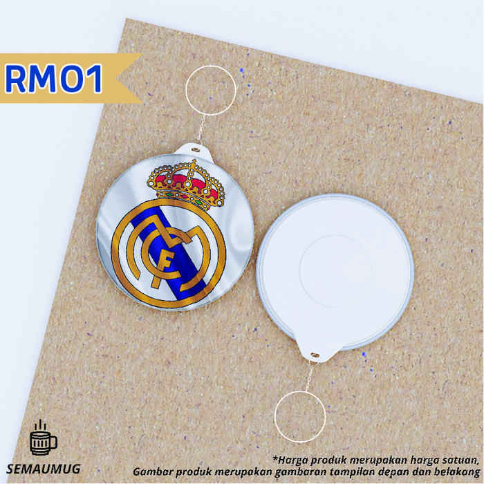 Gambar GANTUNGAN KUNCI REAL MADRID GANCI BULAT BOLA LUCU CUSTOM SEMAUMUG - RM 1, 58 MM dari semaumug undefined Tokopedia