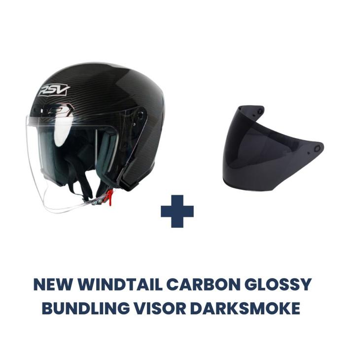 Gambar Helm RSV New Windtail Carbon Glossy Single Visor - VISOR SMOKE, MD dari Boss Helmet undefined Tokopedia