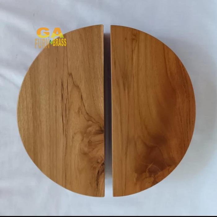 Gambar Handle Gagang Pintu Kayu Jati Model Setengah Lingkaran Half Moon - natural, 20 cm dari GA.Ornamen undefined Tokopedia