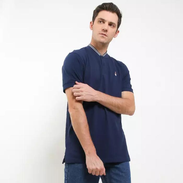 Gambar HUSH PUPPIES KAOS POLO PRIA ORIGINAL Iceman Stripe Stand Collar Polo - Navy dari DUZ&NN undefined Tokopedia
