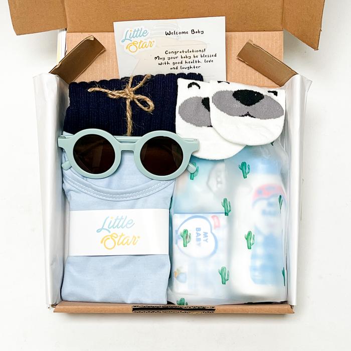 Gambar LS 7in1 Hampers Newborn Baby Gift Set Kado Lahiran Bayi Baru Lahir - Biru-1, Box dari Little Star Baby Gift Shop undefined Tokopedia