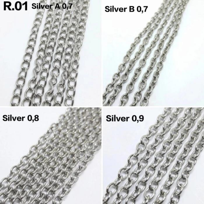 Gambar RANTAI METERAN / RANTAI AKSESORIS KALUNG GELANG / RANTAI KONEKTOR hal2 - silver, 09 dari Dunia Baru Acc undefined Tokopedia