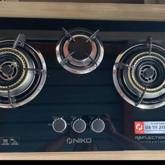Gambar Kompor Gas Tanam Kaca Niko Reflection Pro Mirror 3 Tungku - Hitam Polos dari ElangElektro undefined Tokopedia