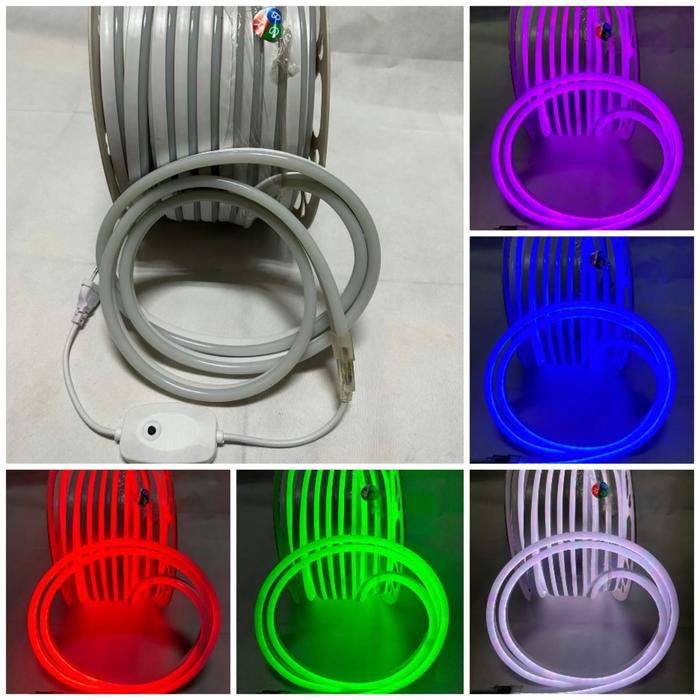 Gambar NEON FLEX LED SELANG RGB FUL COLOR 16 WARNA 220V KOMPLIT FLASER 10MTR - 10MTR RGB+FLSER dari Surya indah Led undefined Tokopedia