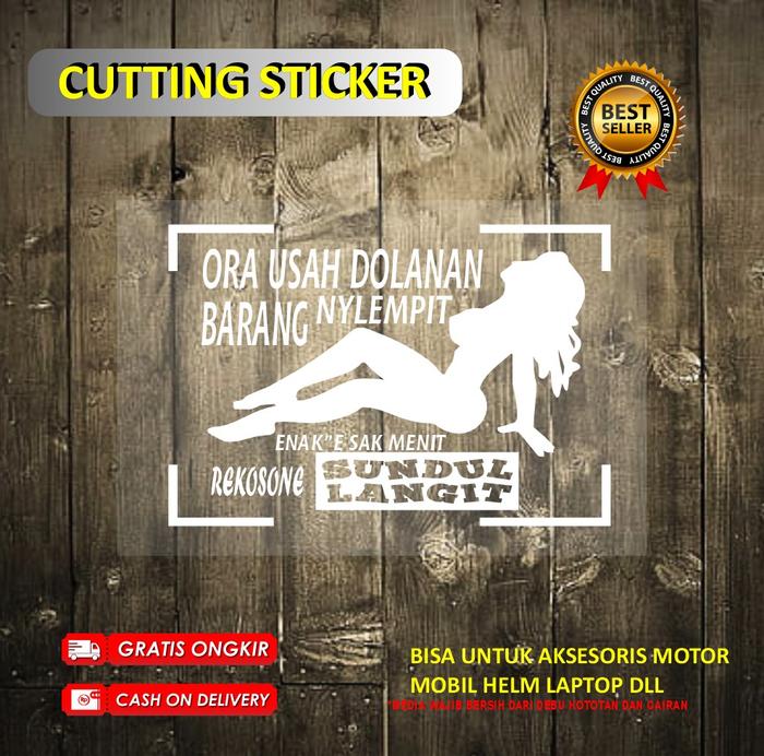 Gambar Sticker cutting kata kata sundul langit stiker kaca body mobil truck - Putih, 40cm x 30cm dari Doglas. id undefined Tokopedia