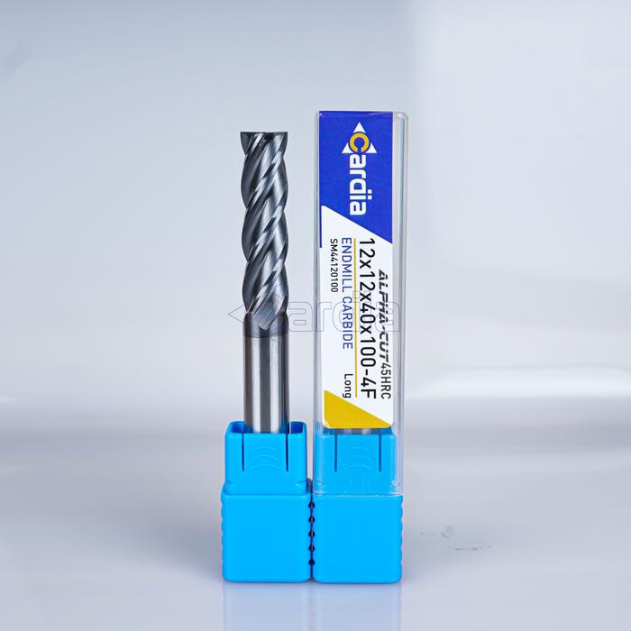 Gambar Endmill 12 mm x Long 75 | 100 | 150 mm 4 Flute End Mil Carbide 45 HRC - 12 mm x 100 dari Cardia Tools undefined Tokopedia