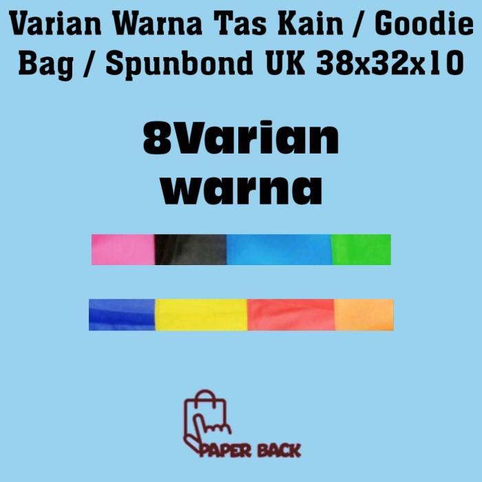 Gambar Goodie Bag Costum Logo & Nama Toko / Spundbond Costum 38x32x10 - Merah, 2warna1sisi dari PaperBack888 undefined Tokopedia