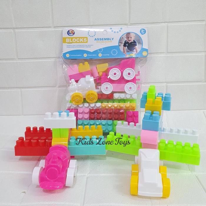 Gambar Mainan Edukasi Anak Block Besar LB13 - Block Kereta Susun Blocks 41 Pc dari KidsZoneWork undefined Tokopedia
