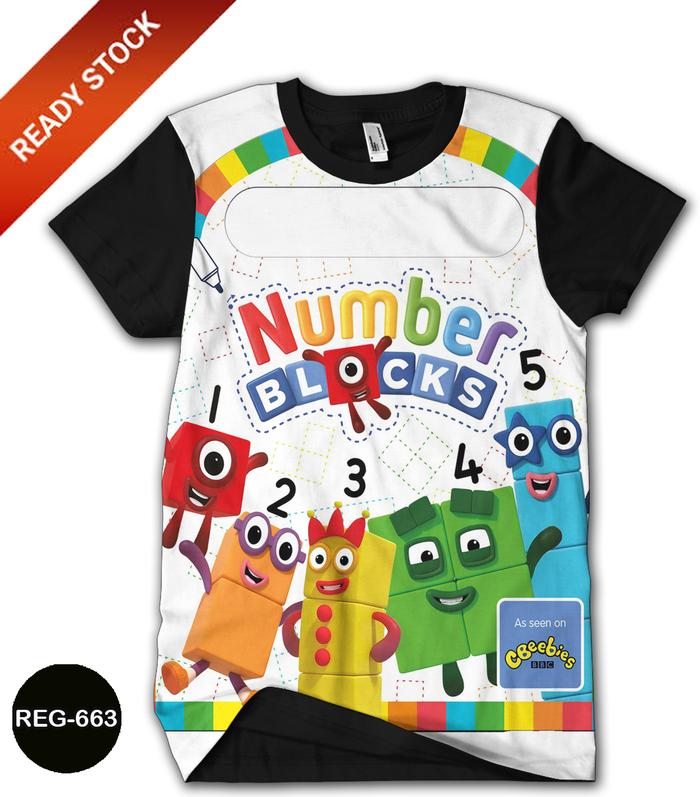 Gambar Kaos Anak Number Blocks Baju Anak Numberblocks Printing 3D #REG-663 - Hitam, No.0 (0-1 thn) dari Kaos Printing 3D undefined Tokopedia