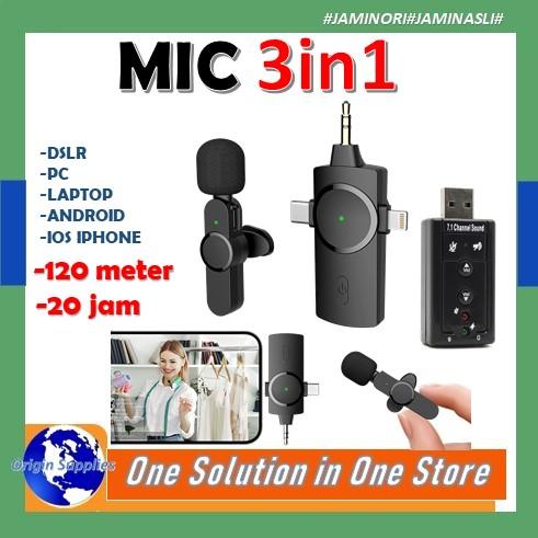Gambar Microphone Dual Mic Clip On Wireless USB PC Zoom Laptop 120Meter - 1 MIC dari OriginSupplies undefined Tokopedia