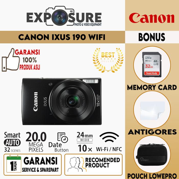 Jual Kamera Canon IXUS 190 Digital Camera / Pocket Canon IXUS 190 WIFI