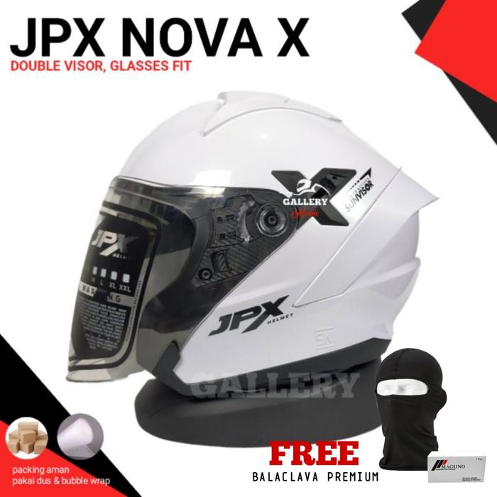 Gambar JPX NOVA X PEARL WHITE PAKET GANTENG | HELM JPX HALF FACE - non paket, M dari Galleryhelm undefined Tokopedia