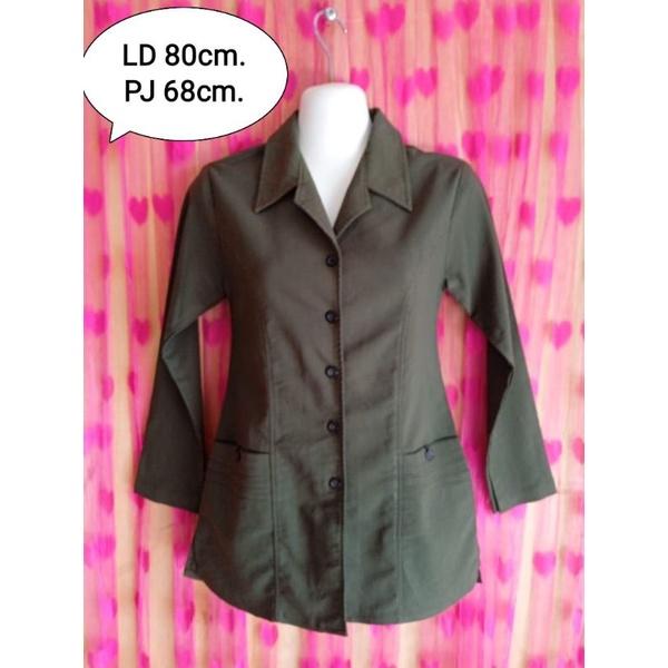 Gambar Blazer wanita/blazer wanita preloved/blazer wanita second - Hijau Army dari PR3love undefined Tokopedia