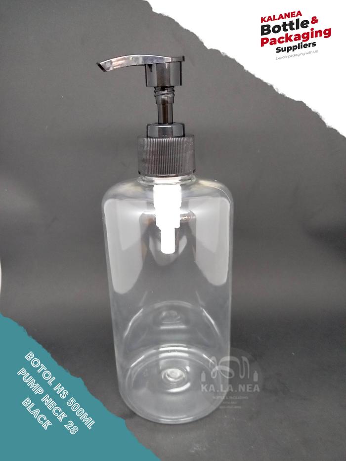Gambar Botol Plastik PET BR 500ml Neck 28 Pump Lotion Hitam / Botol HS 500ML - Bening dari Kalanea Bali undefined Tokopedia