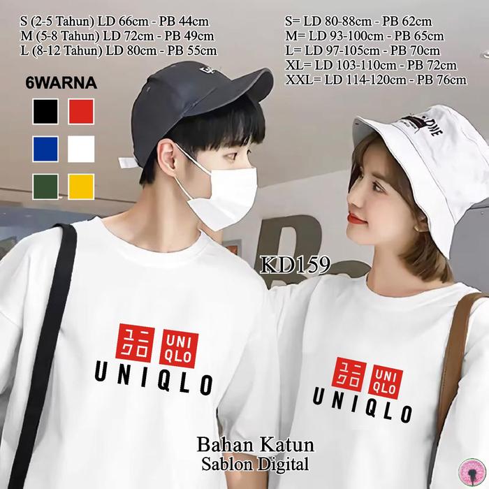 Gambar KD159 Kaos Wanita Lengan Pendek Katun Kaos Unisex Oversize Uniqlo - Putih, S dari DDS KAOS ID Supplier Firsthand undefined Tokopedia