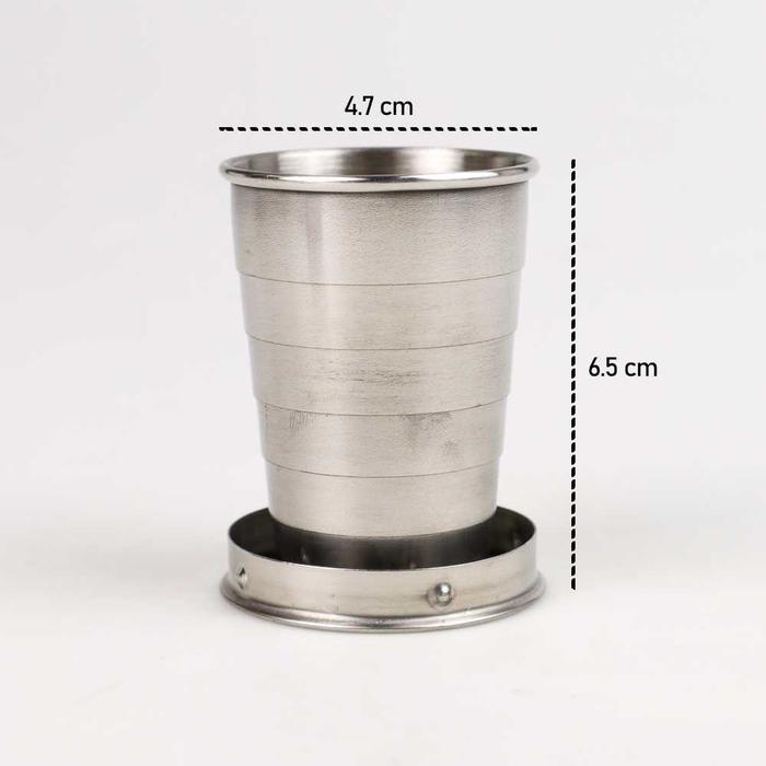 Gambar Gelas Camping Lipat Stainless Portable Outdoor Kemping  Cup Traveling - 69 ml dari Nbxshop Store undefined Tokopedia