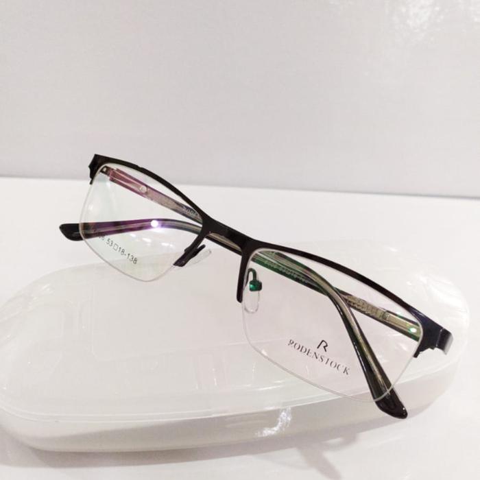 Gambar frame kacamata model half frame nylon setengah bingkai - Hitam dari fullrez id undefined Tokopedia