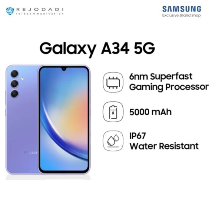 Gambar SAMSUNG Galaxy A34 5G Garansi Resmi Samsung Indonesia - Purple, 8/256GB dari Rejodadi Surabaya undefined Tokopedia