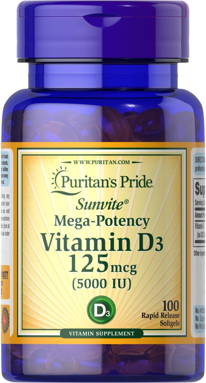 Gambar Puritan's Puritan Pride VITAMIN D3 D-3 5000 IU 5000IU 200 Softgels - isi 100 dari IZZA Vits undefined Tokopedia