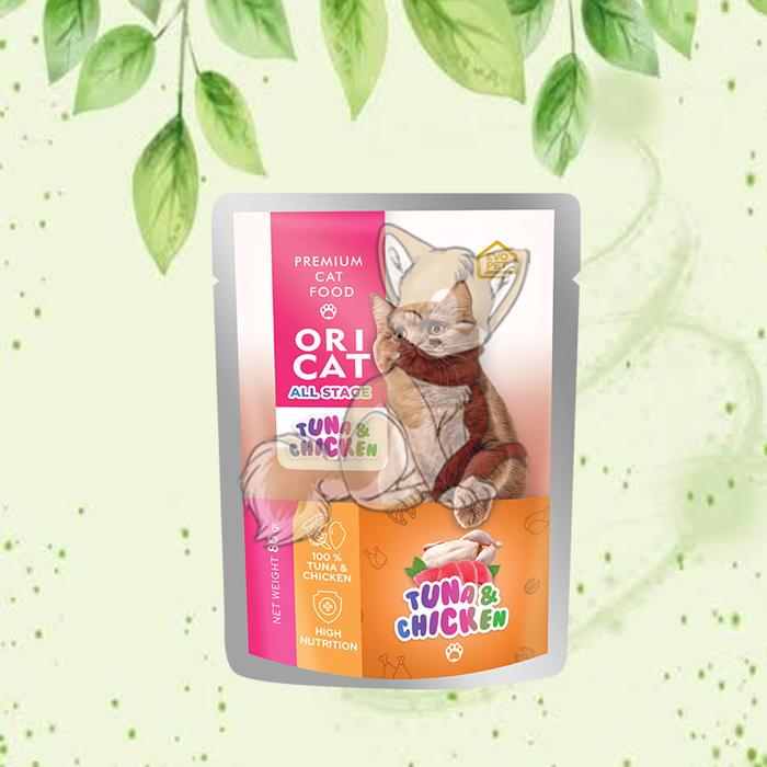 Gambar ORI CAT / ORICAT POUCH TUNA & CHICKEN makanan kucing basah 80GR dari The PetCare undefined Tokopedia