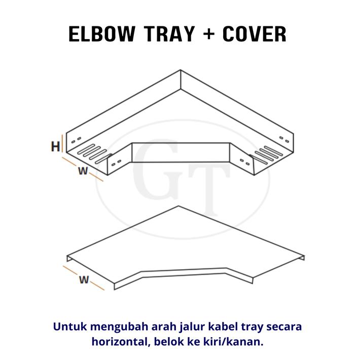 Gambar Elbow Tray 100x50- Elektro Galvanis - Tray - Elbow+Cover dari Panel Stainless Indo undefined Tokopedia