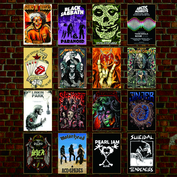 Gambar [16 PCS] POSTER BAND CLASSIC METAL ROCK POP A4/A5/A6 - Set F, A4 dari Terubozuu undefined Tokopedia