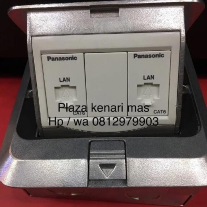 Gambar Stop kontak lantai panasonic data cat 6 isi 3 floor soket panasonic - Cat6+BLANK+CAT6 dari wewe electric undefined Tokopedia