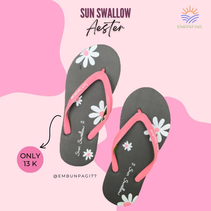 Gambar Sandal Jepit Wanita Motif Bunga Aester Sun Swallow - Aester, Hijau 10,5 dari @EmbunPagi undefined Tokopedia