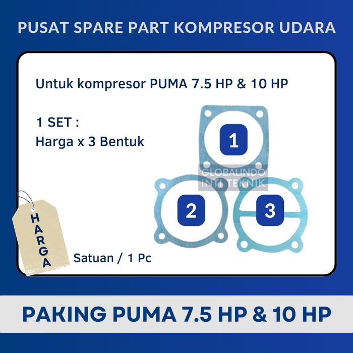 Gambar Paking / Packing / Gasket Kompresor Angin PUMA 7.5 & 10 HP - 3 dari Globalindo Inti Teknik undefined Tokopedia