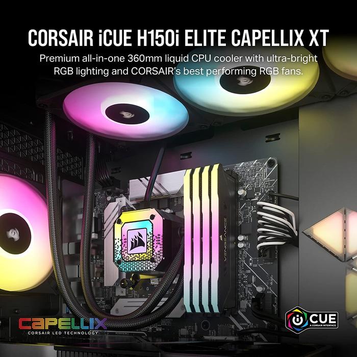 CORSAIR H150i ELITE CAPELLIX XT BLACK 360MM LIQUID WATER CPU COOLER di Sos Sport Online Shop Tokopedia