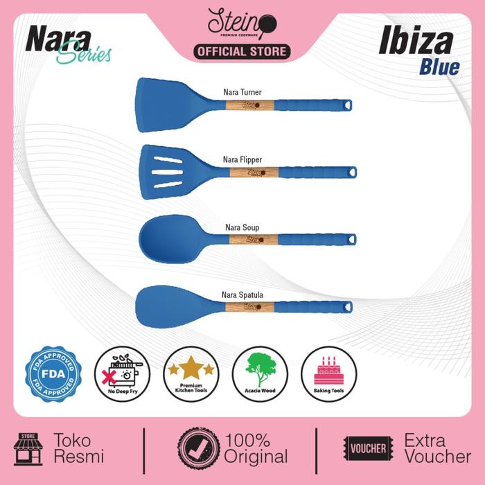 Gambar Steincookware Sutil Spatula Nara Series - Ibiza Blue, Turner dari Trinity Kitchen undefined Tokopedia