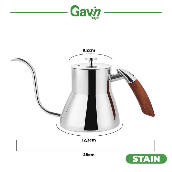 Gambar Teko Leher Angsa Induksi 700ml Stainless Gooseneck Induction Kettle - Silver dari Gavintoys undefined Tokopedia
