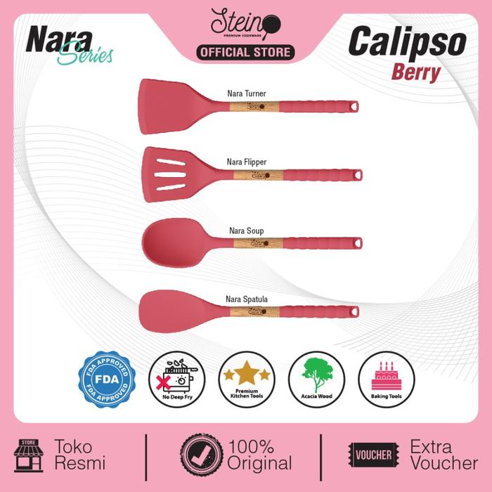 Gambar Steincookware Spatula Sutil Nara Quartet Set 4in1 - Calipso Berry dari Trinity Kitchen undefined Tokopedia