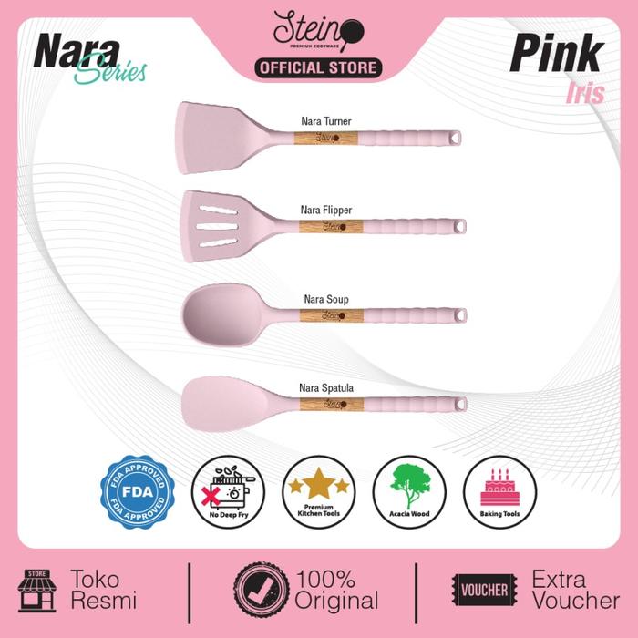 Gambar Steincookware Spatula Sutil Nara Quartet Set 4in1 - Pink Iris dari Trinity Kitchen undefined Tokopedia