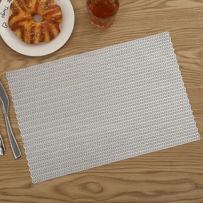 Gambar Tatakan Piring - Placemat PVC High Quality Import - Alas Piring - Silver dari Sejati Official Store undefined Tokopedia