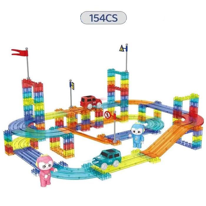 Gambar Mainan Edukasi Creativity Anak Railcar Magnetic Blocks Dige - 154 Pcs dari JYE undefined Tokopedia